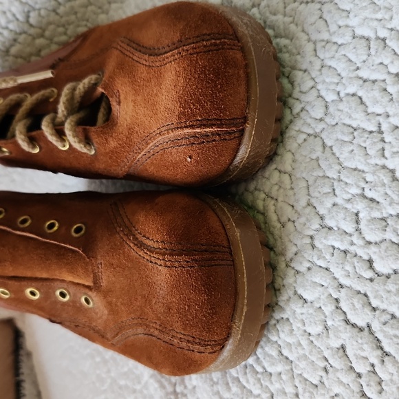 Vintage ELM Geuinue Leather Lace Up Platform Sneaker Shoes Made In The USA - Picture 3 of 12